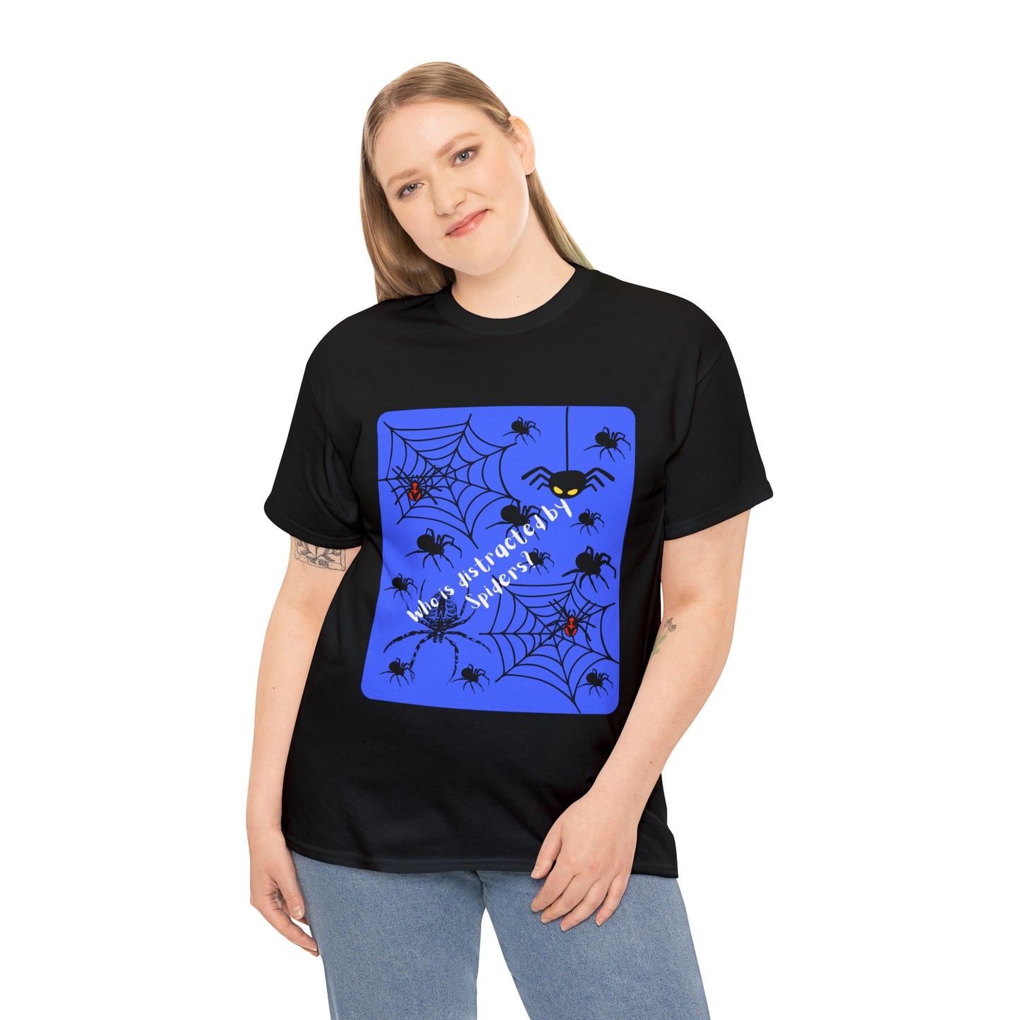 Who Is Distracted By Spiders? Unisex Heavy Cotton Tee