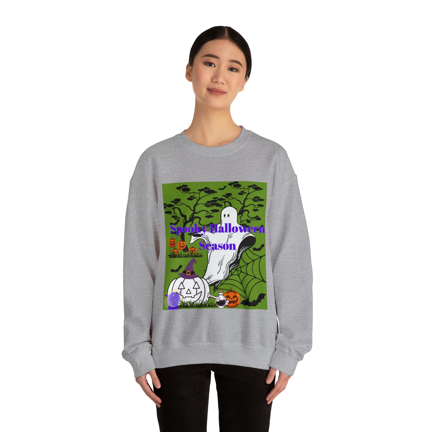 Spooky Halloween Season Green Unisex Heavy Blend™ Crewneck Sweatshirt