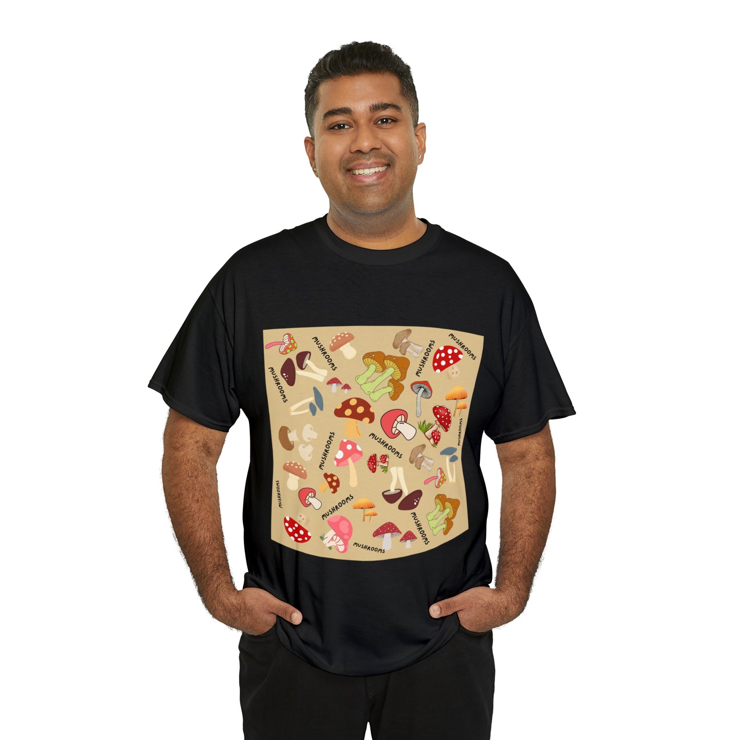 Mushroom Design Unisex Heavy Cotton Tee