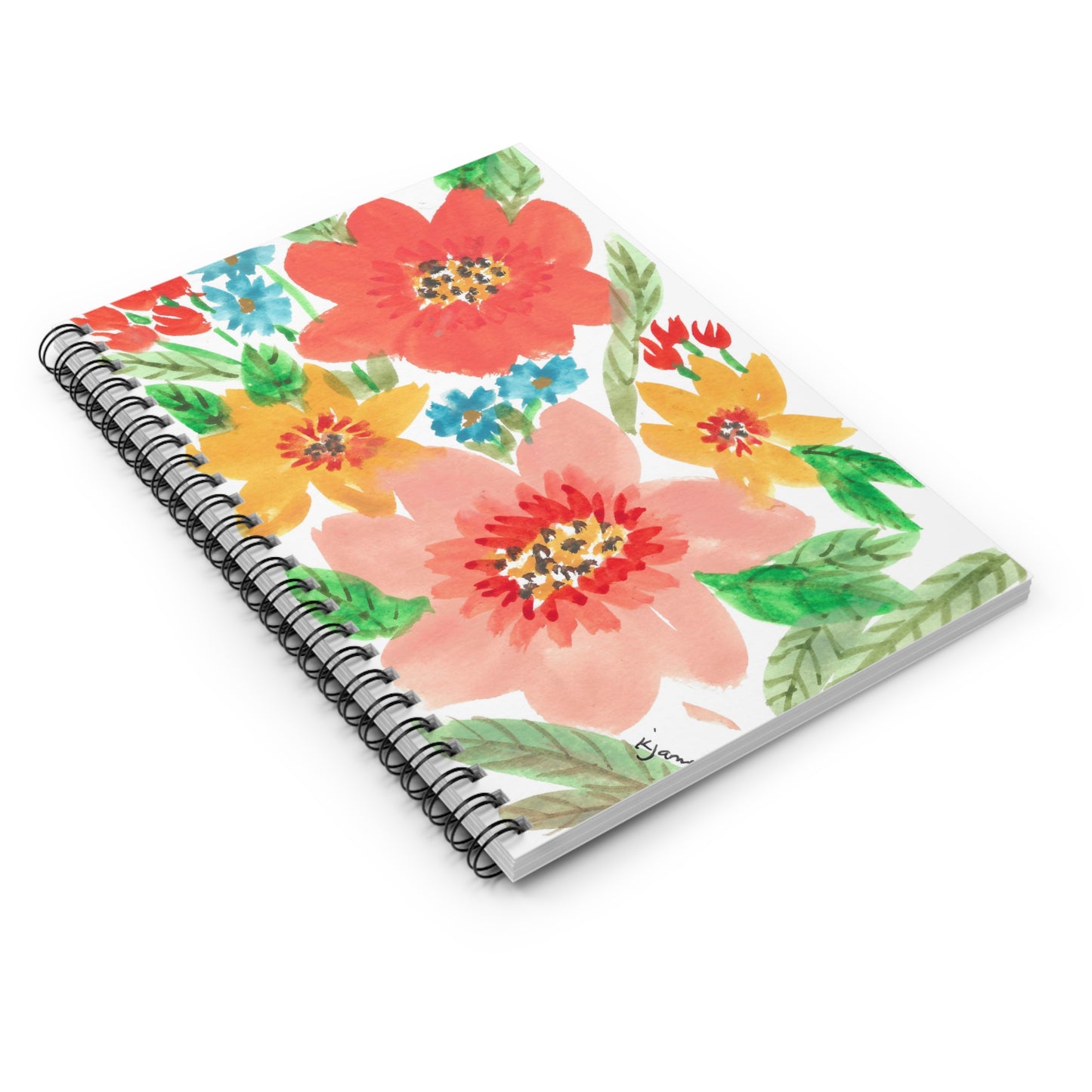 Pastel Abstract Floral Design Spiral Notebook - Ruled Line