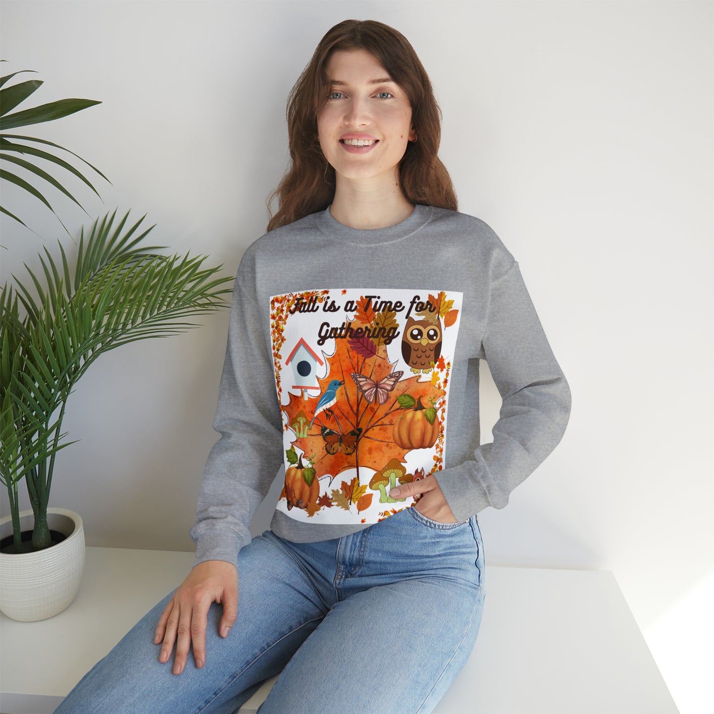 Fall Is a Time for Gathering Unisex Heavy Blend™ Crewneck Sweatshirt