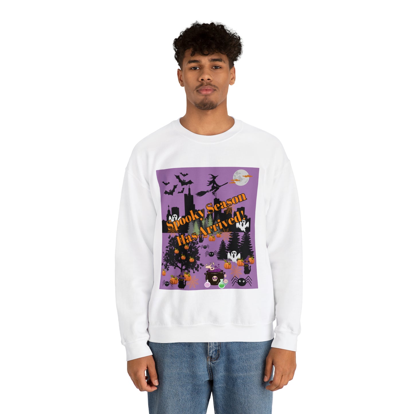 Spooky Season Has Arrived Purple Unisex Heavy Blend™ Crewneck Sweatshirt