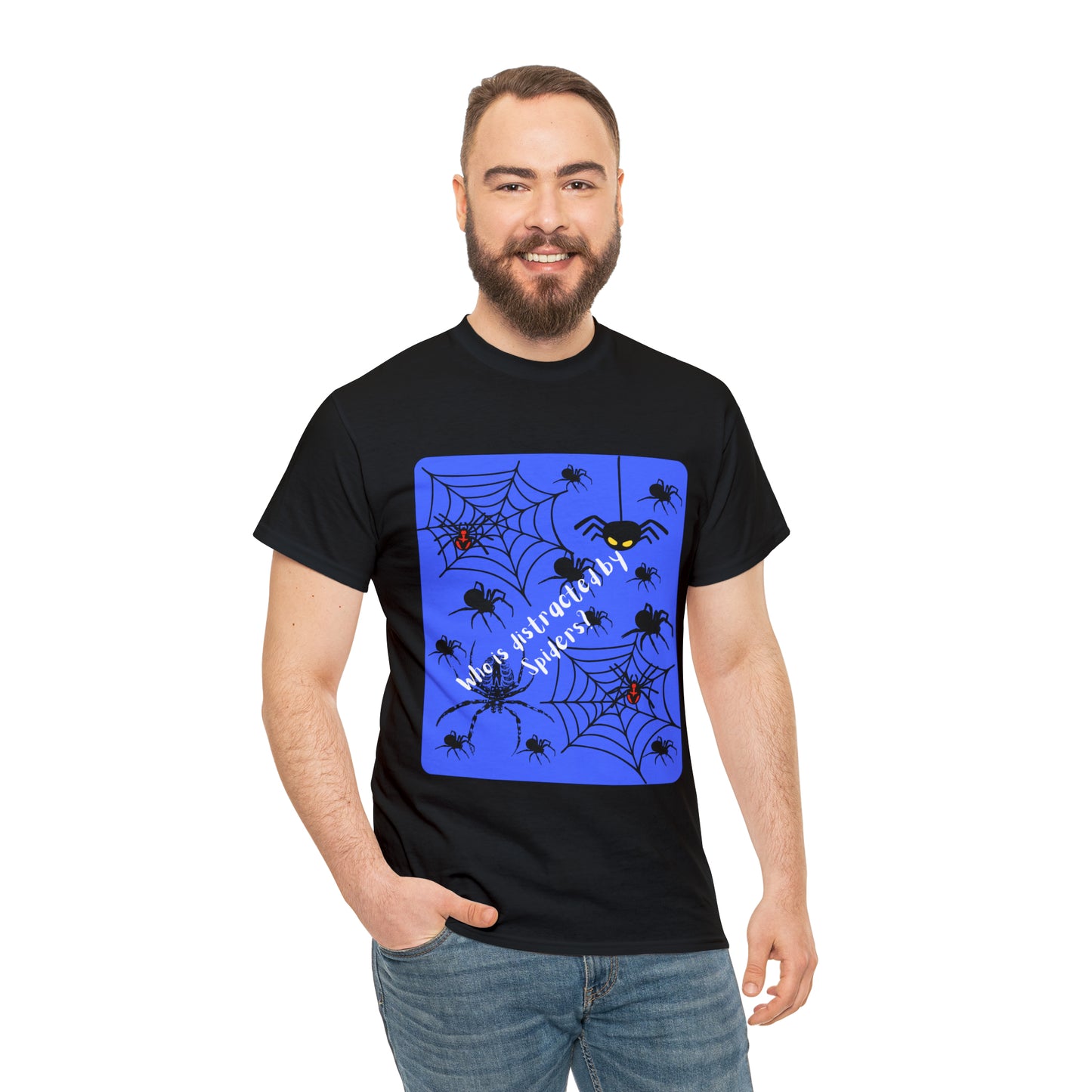 Who Is Distracted By Spiders? Unisex Heavy Cotton Tee