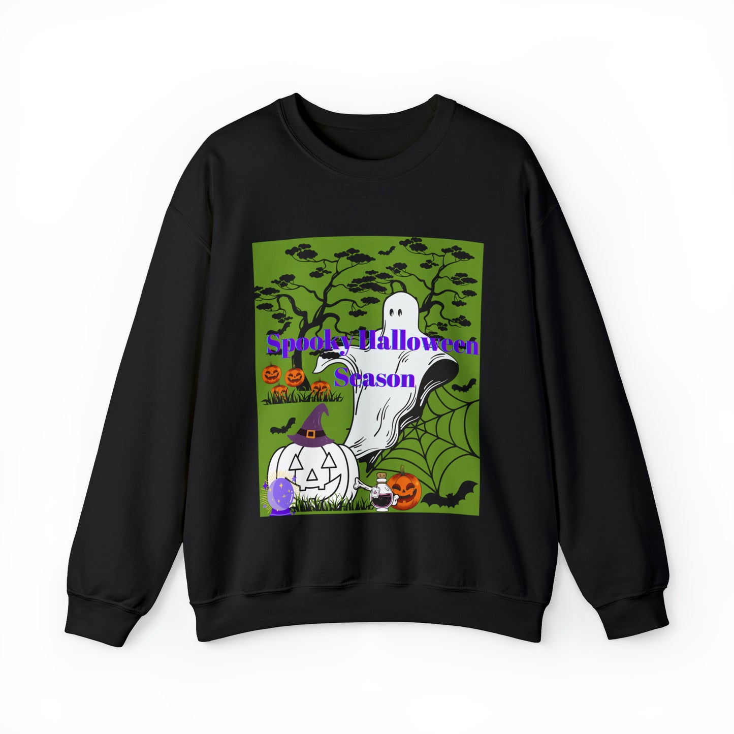 Spooky Halloween Season Green Unisex Heavy Blend™ Crewneck Sweatshirt