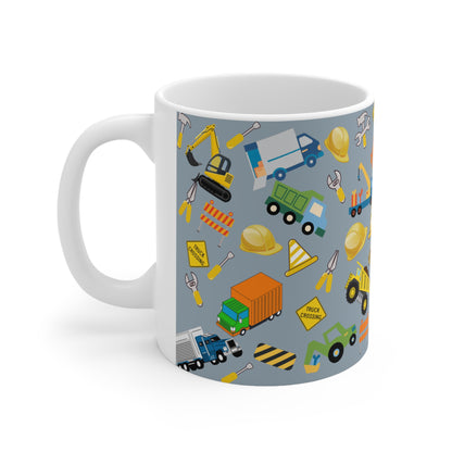 Construction Grey Ceramic Mug 11oz