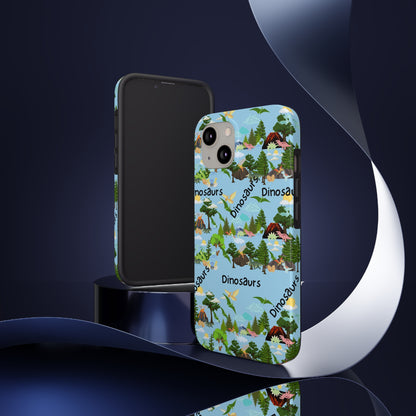 Dinosaurs Blue Tough Phone Cases