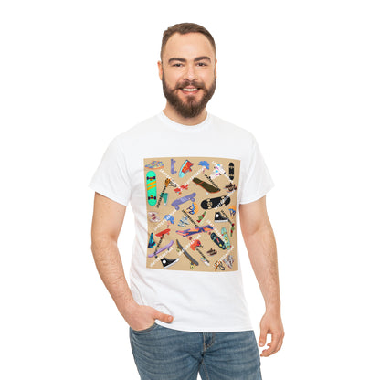 Skateboarding Beige Ground Unisex Heavy Cotton Tee