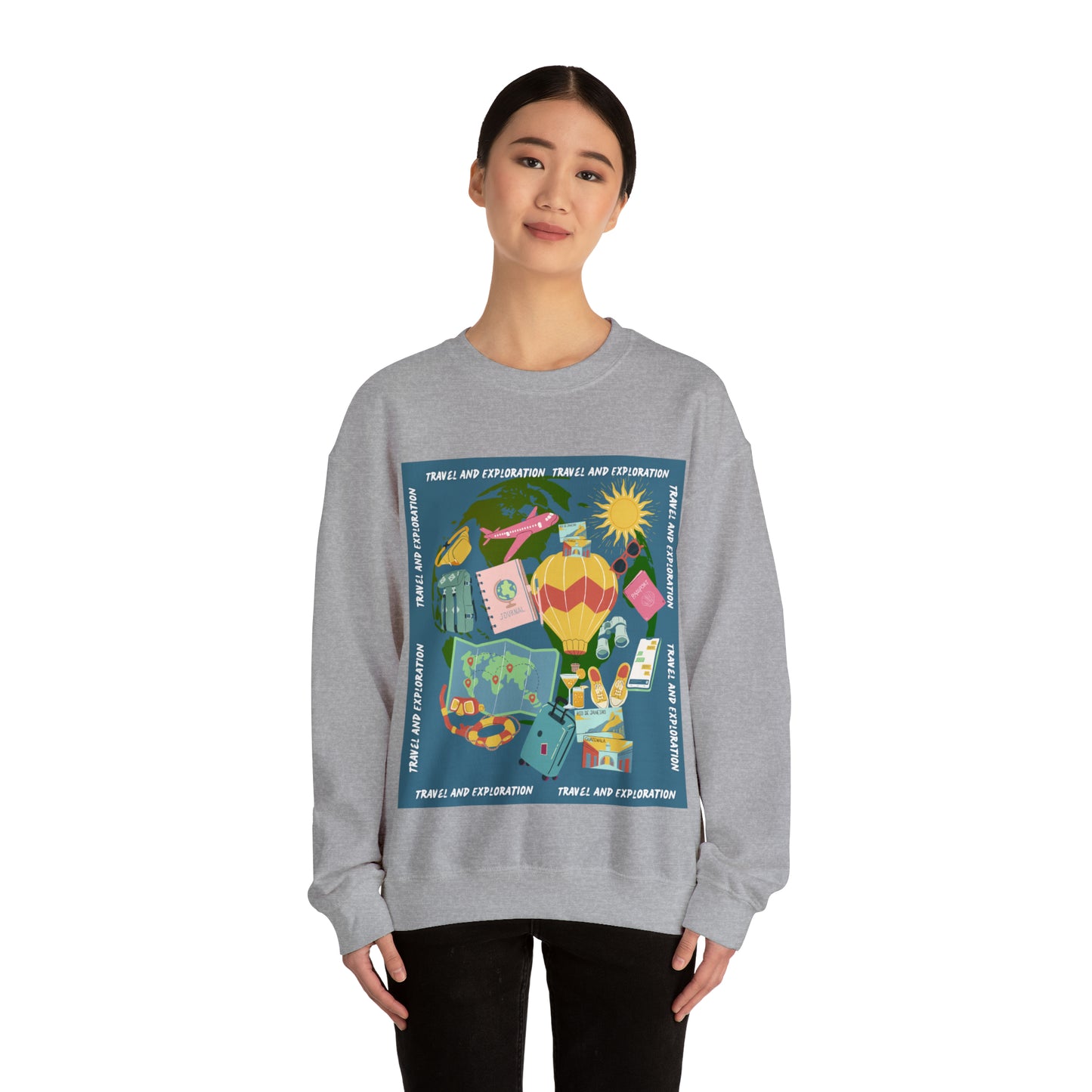 Travel and Exploration Unisex Heavy Blend™ Crewneck Sweatshirt