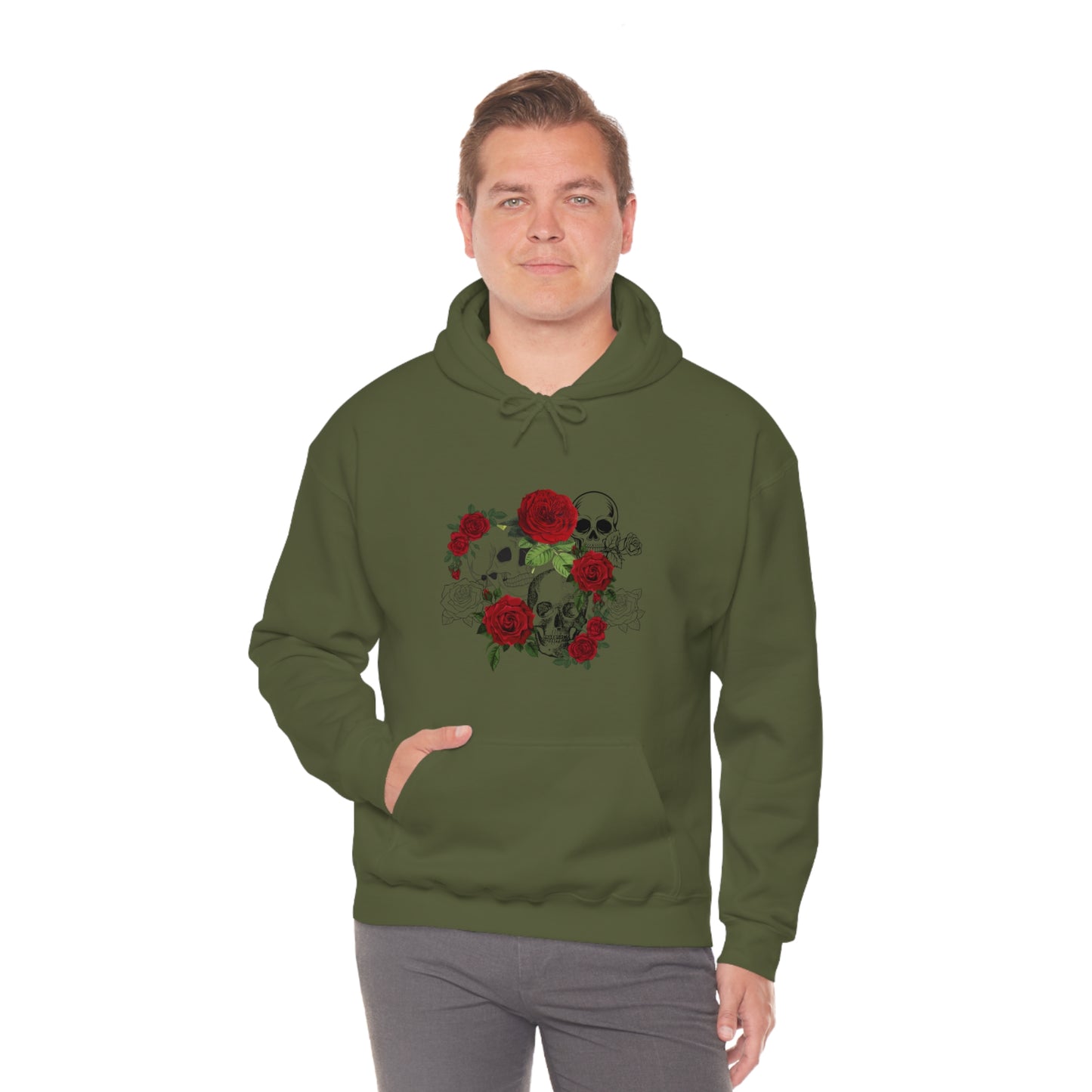 Skull and Roses Unisex Heavy Blend™ Hooded Sweatshirt