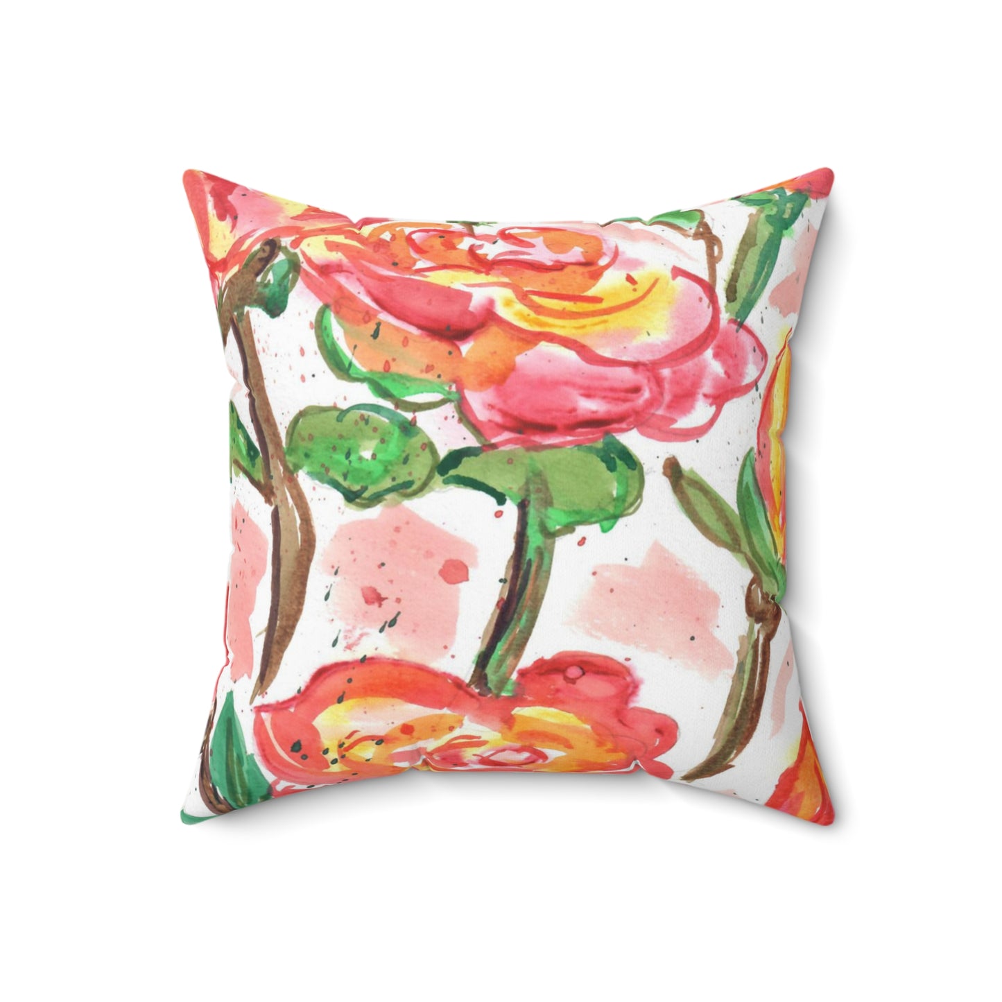 Abstract Rose Design, Spun Polyester Square Pillow