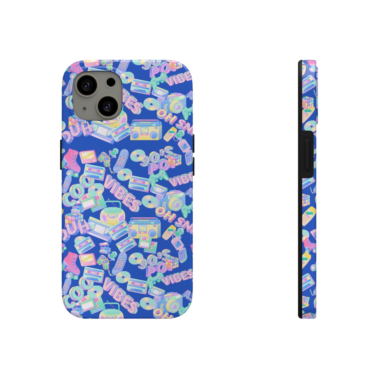 Retro Vibes Blue Tough Phone Cases