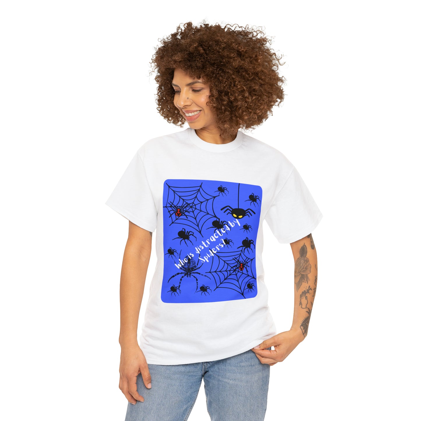 Who Is Distracted By Spiders? Unisex Heavy Cotton Tee