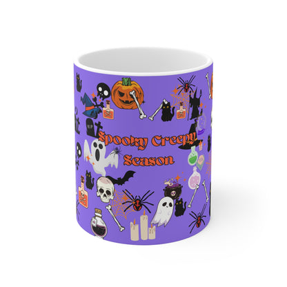 Spooky Creepy Season Purple Ceramic Mug 11oz