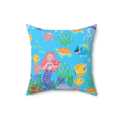 Hidden Treasures Turq Spun Polyester Square Pillow