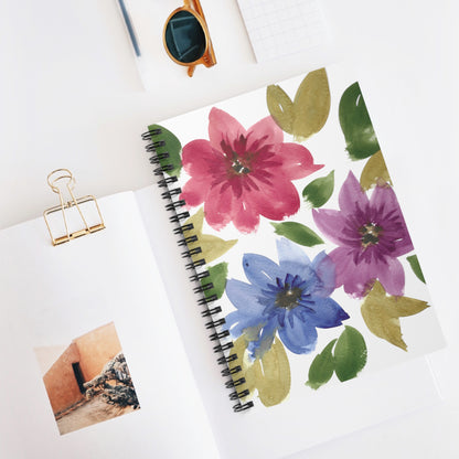 Abstract Floral Spiral Notebook - Ruled Line