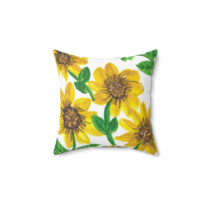 Sunflower Spun Polyester Square Pillow