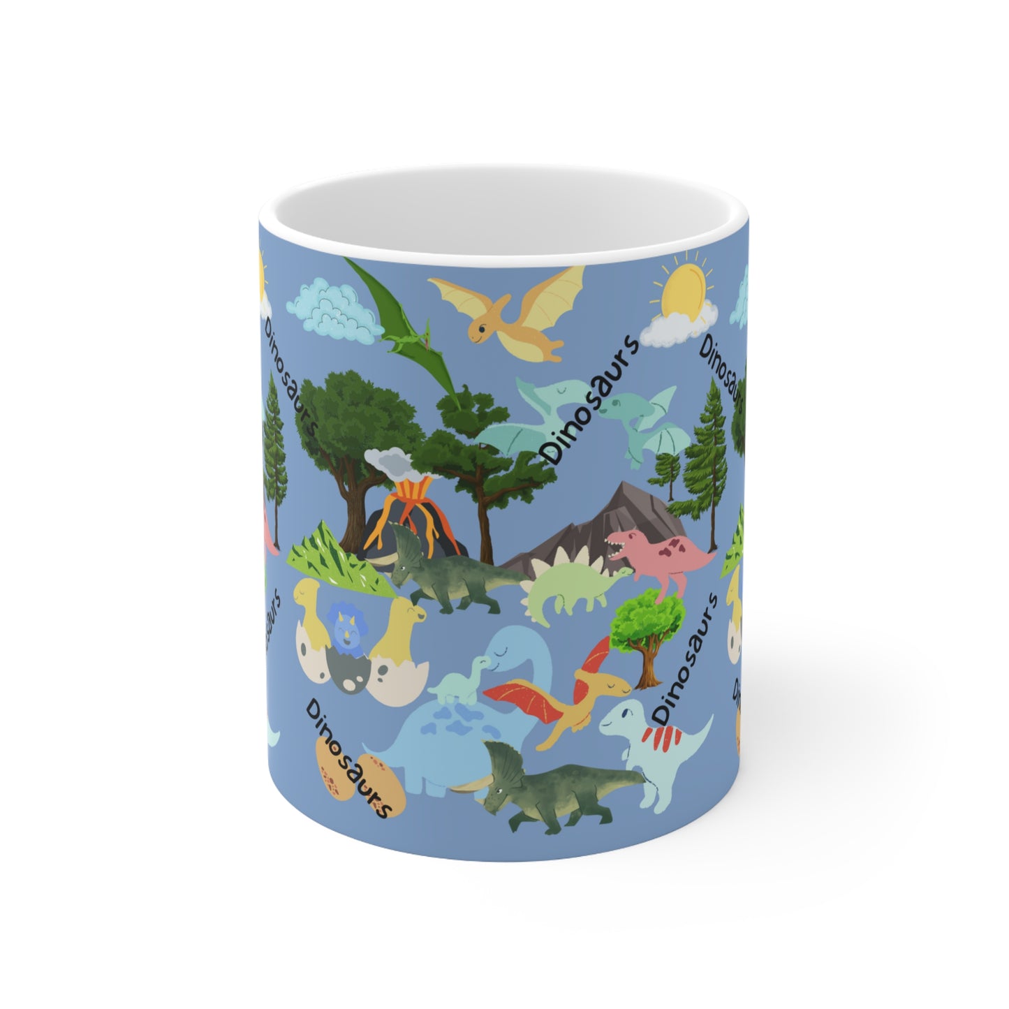 Dinosaurs Blue Ceramic Mug 11oz