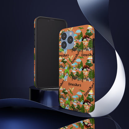 Dinosaurs Orange Tough Phone Cases