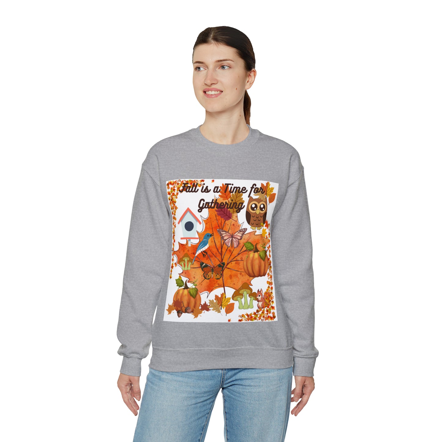 Fall Is a Time for Gathering Unisex Heavy Blend™ Crewneck Sweatshirt