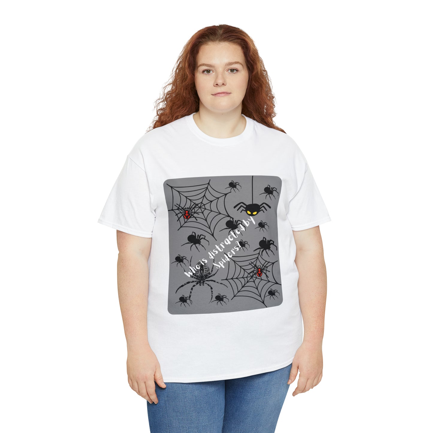 Who is Distracted By Spiders? Unisex Heavy Cotton Tee