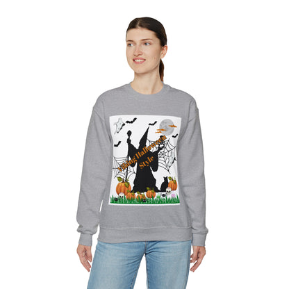 Vibing Halloween Style Unisex Heavy Blend™ Crewneck Sweatshirt