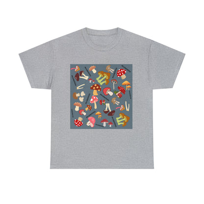 Mushrooms Grey Ground Unisex Heavy Cotton Tee