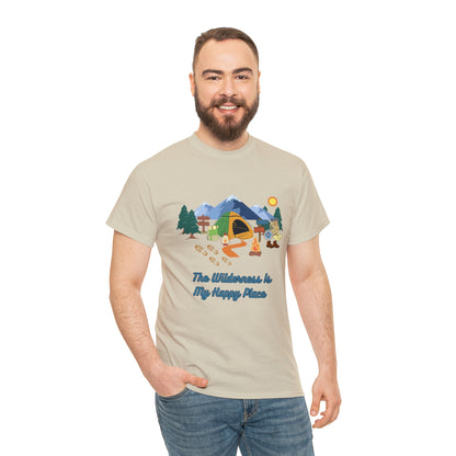 The Wilderness is My Happy Place Unisex Heavy Cotton Tee