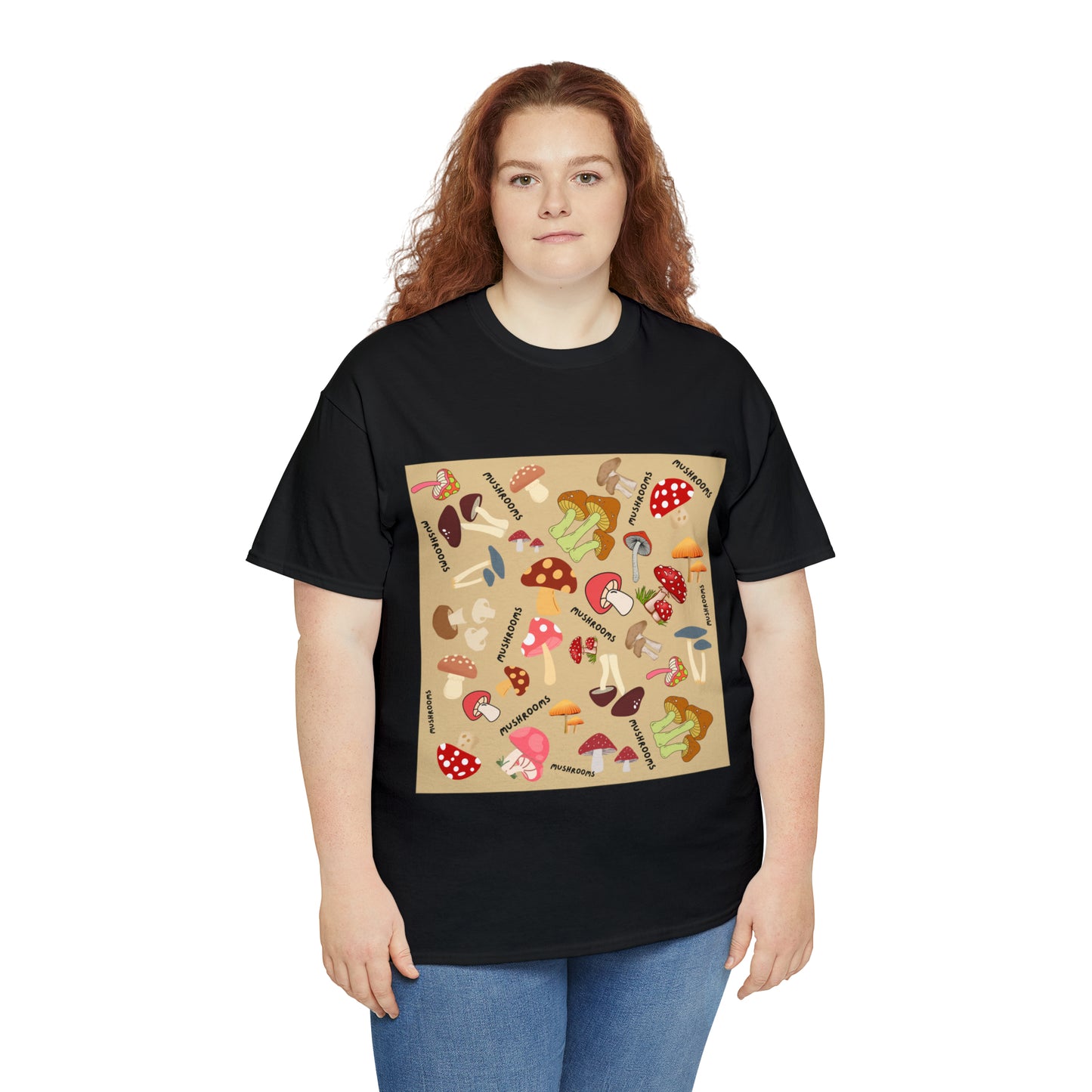 Mushroom Design Unisex Heavy Cotton Tee