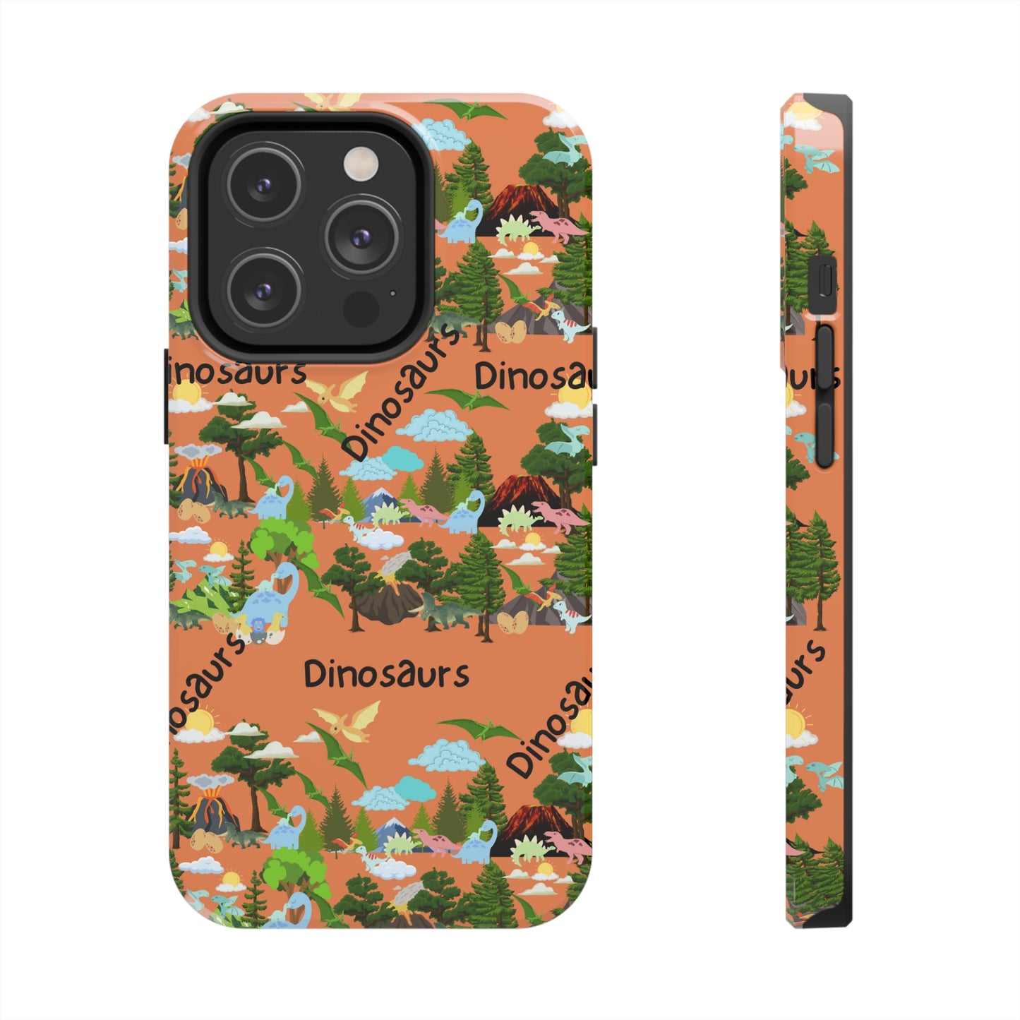 Dinosaurs Orange Tough Phone Cases