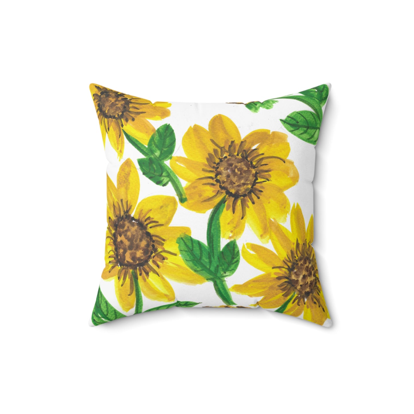 Sunflower Spun Polyester Square Pillow