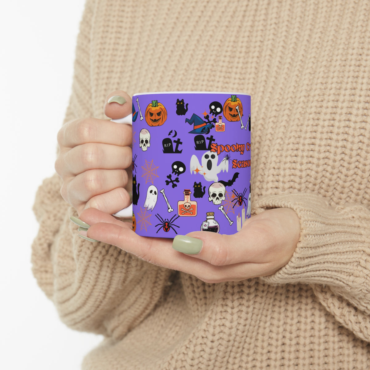 Spooky Creepy Season Purple Ceramic Mug 11oz