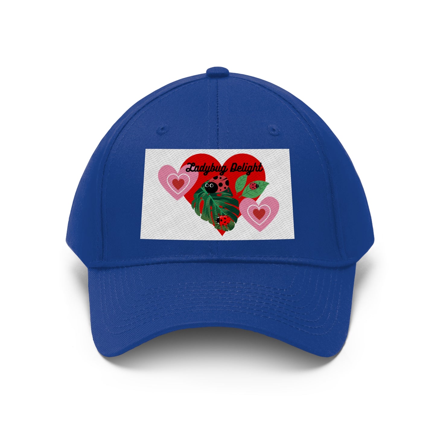 Ladybug Delight White Ground Unisex Twill Hat