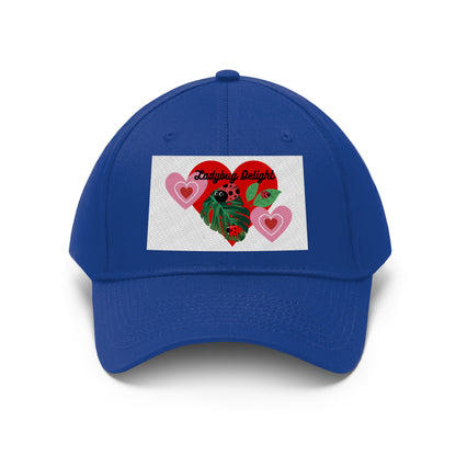 Ladybug Delight White Ground Unisex Twill Hat