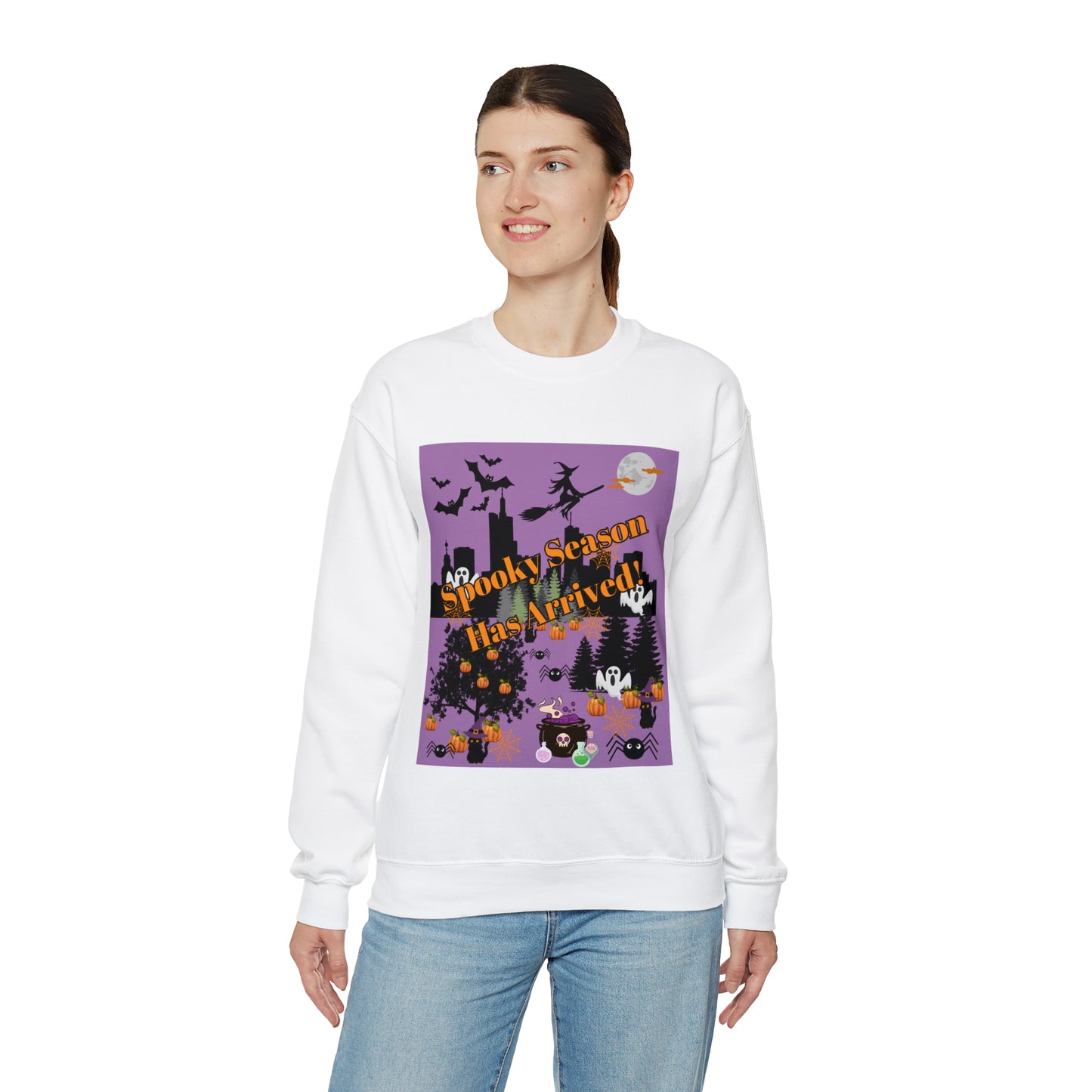 Spooky Season Has Arrived Purple Unisex Heavy Blend™ Crewneck Sweatshirt