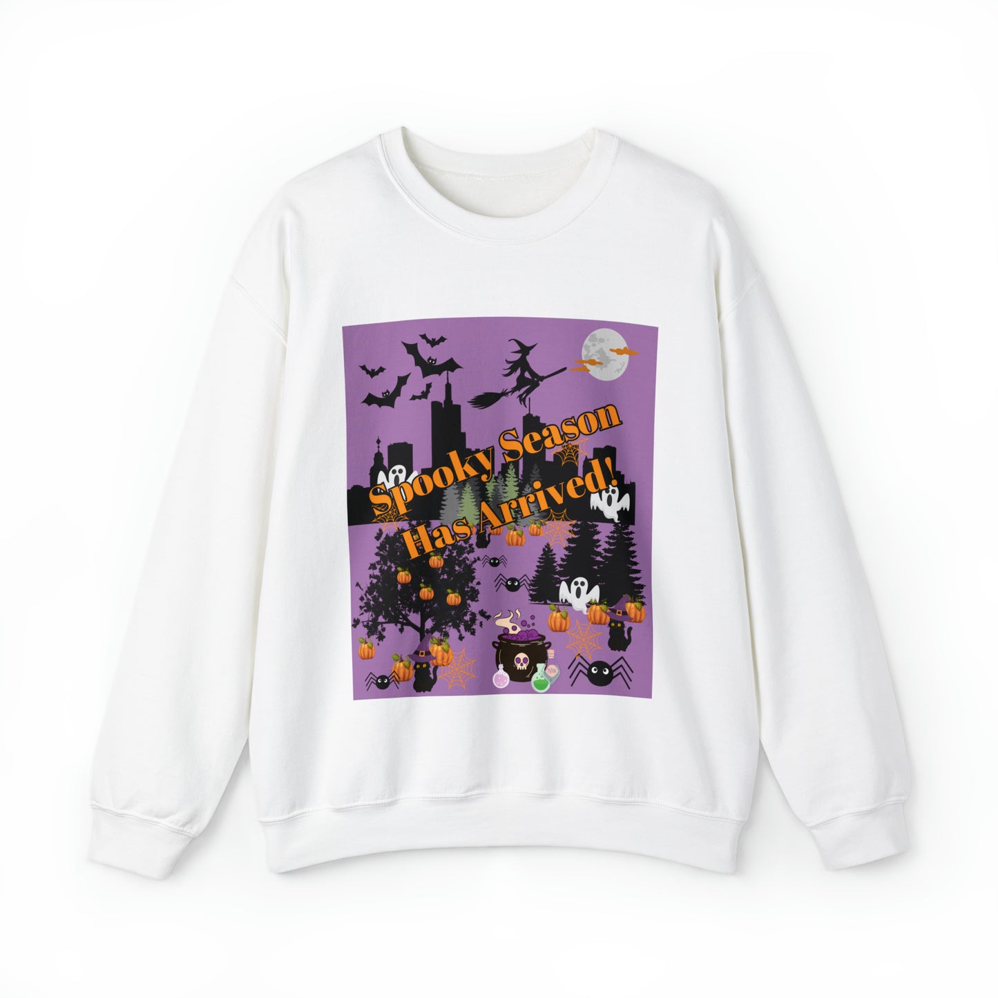 Spooky Season Has Arrived Purple Unisex Heavy Blend™ Crewneck Sweatshirt