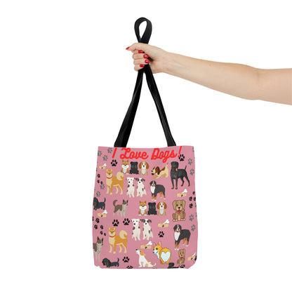 I Love Dogs Tote Bag (AOP)