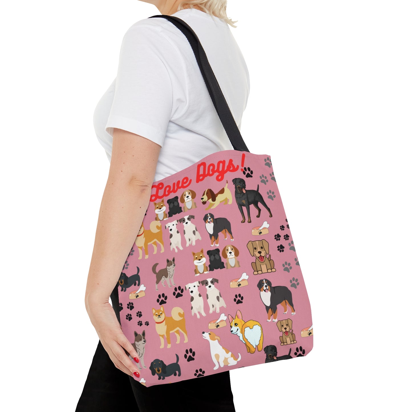 I Love Dogs Tote Bag (AOP)