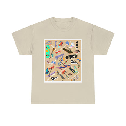 Skateboarding Beige Ground Unisex Heavy Cotton Tee