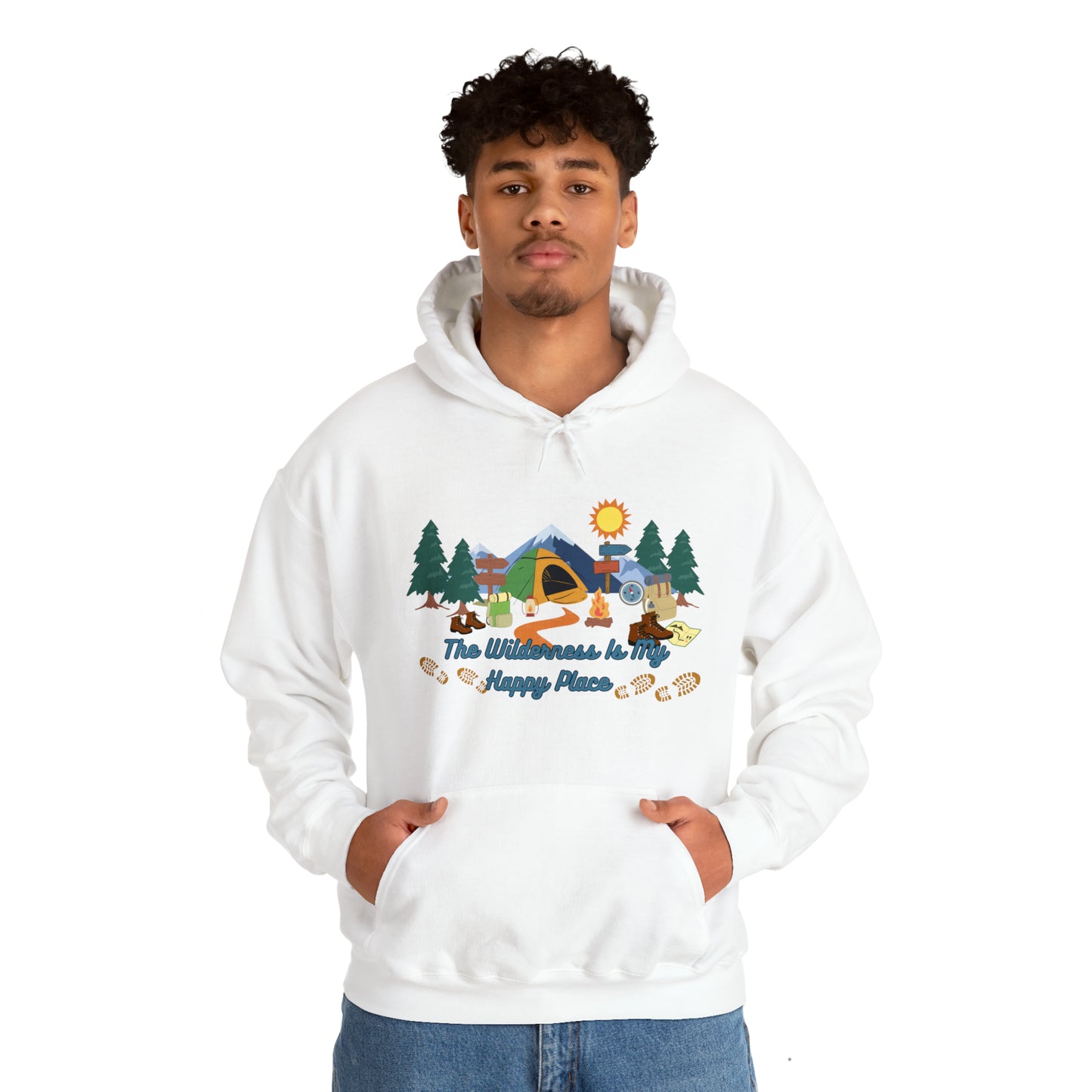 The Wilderness Is My Happy Place Unisex Heavy Blend™ Hooded Sweatshirt