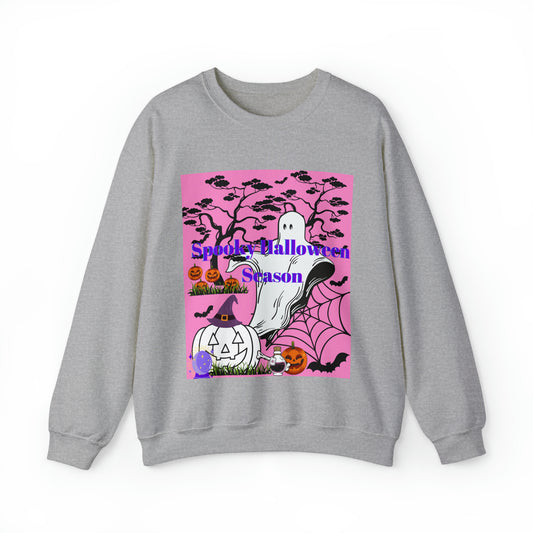 Spooky Halloween Season Pink Unisex Heavy Blend™ Crewneck Sweatshirt