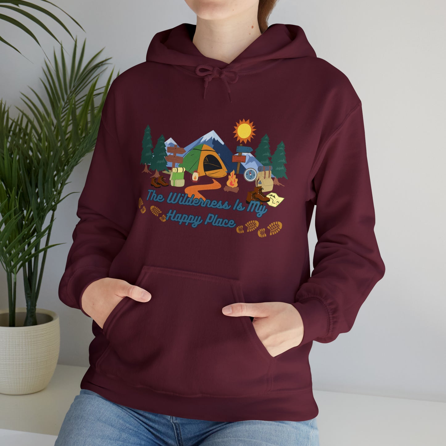 The Wilderness Is My Happy Place Unisex Heavy Blend™ Hooded Sweatshirt