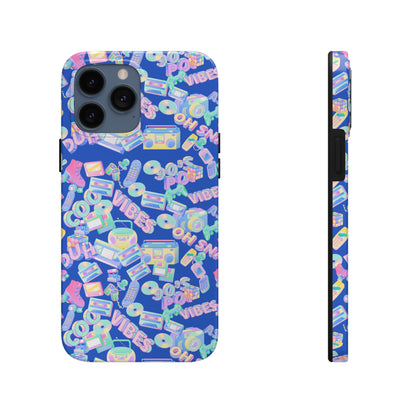 Retro Vibes Blue Tough Phone Cases