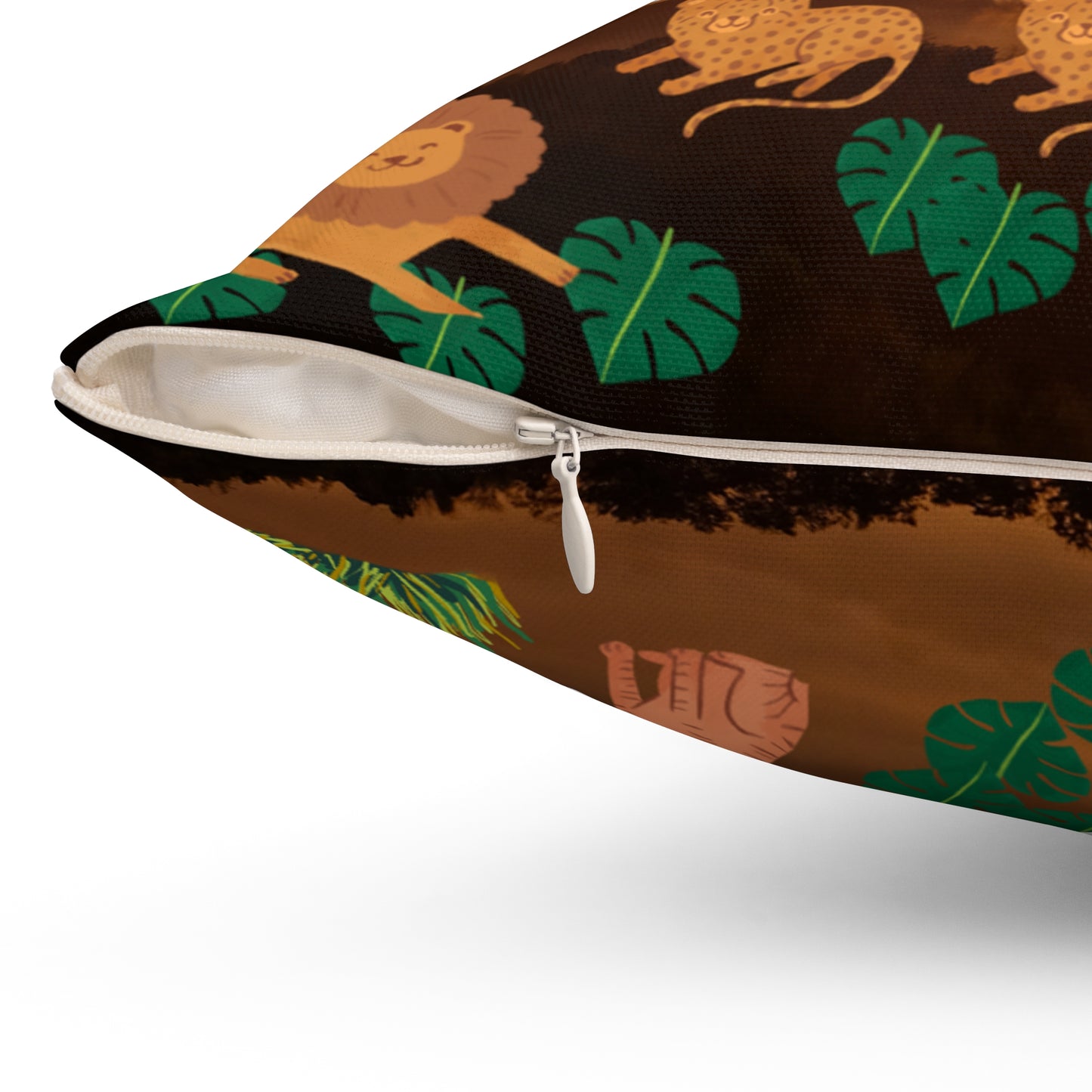 African Safari Spun Polyester Square Pillow