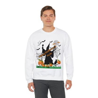 Vibing Halloween Style Unisex Heavy Blend™ Crewneck Sweatshirt