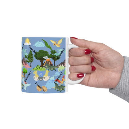 Dinosaurs Blue Ceramic Mug 11oz