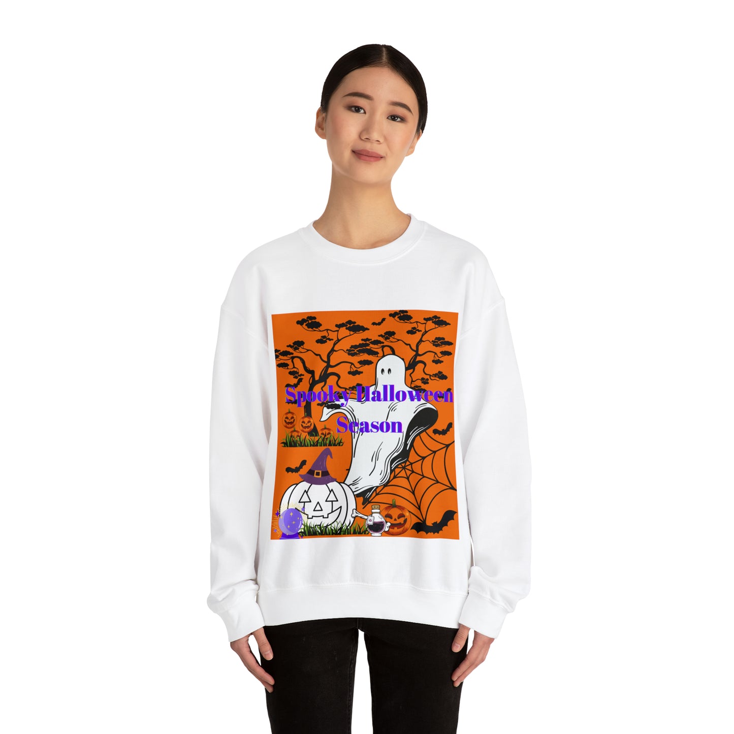 Spooky Halloween Season Orange Unisex Heavy Blend™ Crewneck Sweatshirt