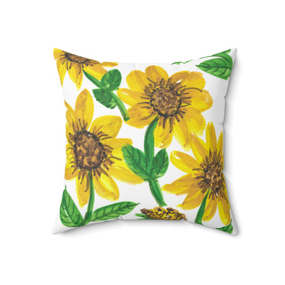 Sunflower Spun Polyester Square Pillow