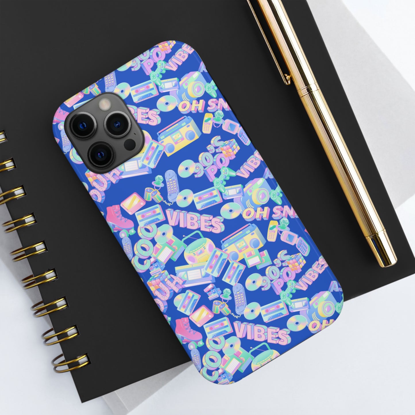 Retro Vibes Blue Tough Phone Cases