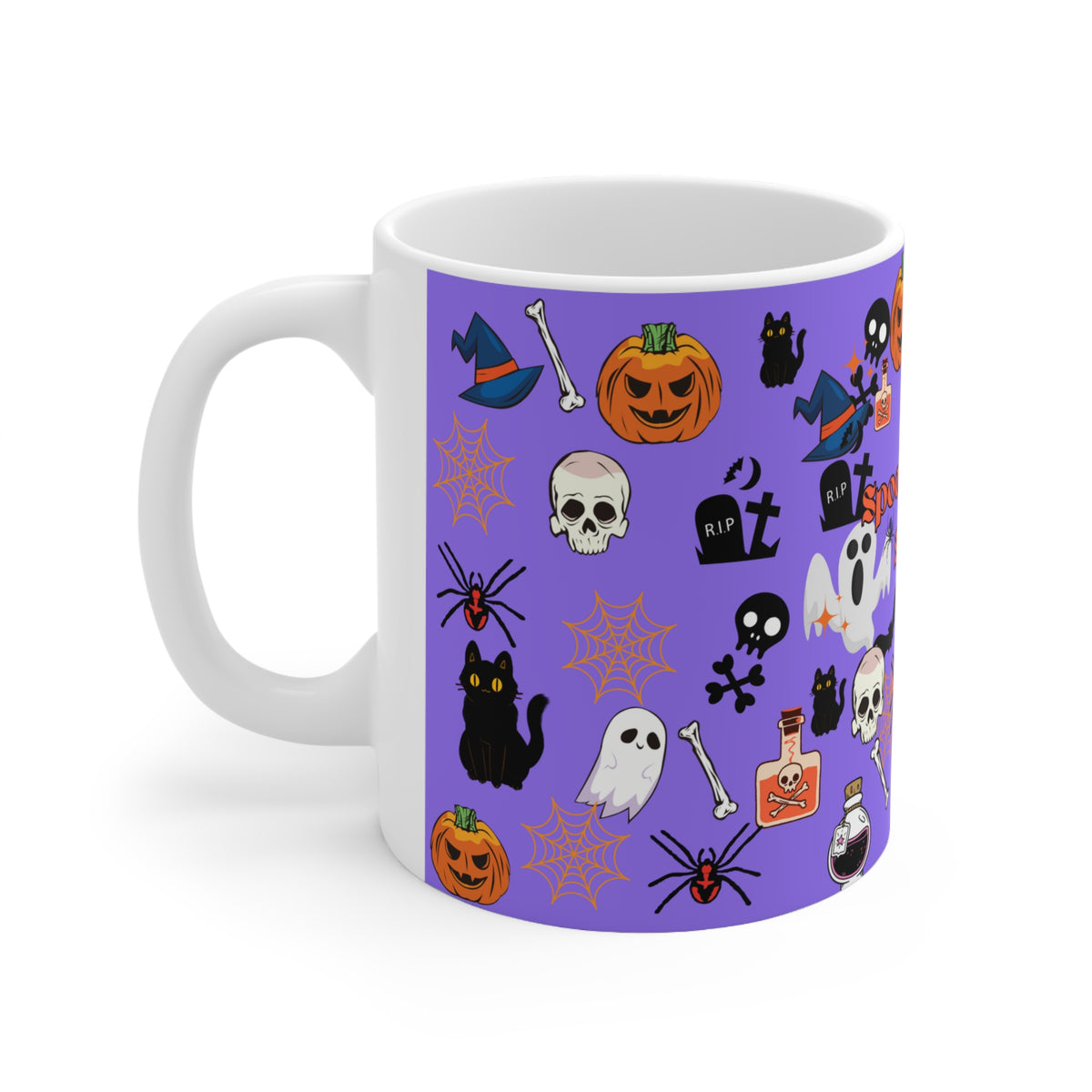 Spooky Creepy Season Purple Ceramic Mug 11oz