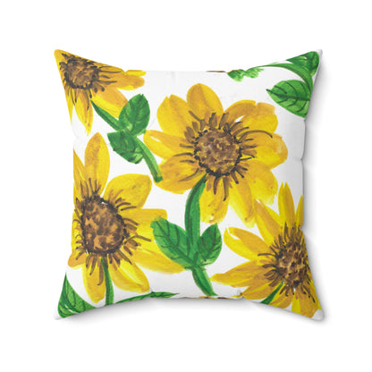 Sunflower Spun Polyester Square Pillow